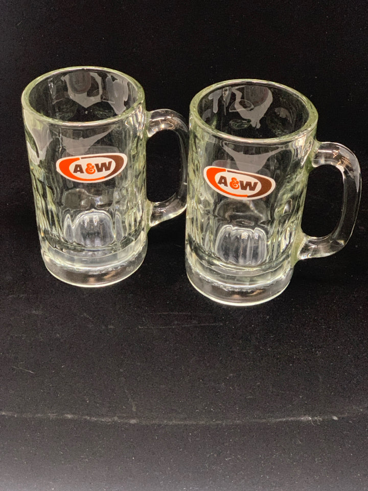 2 A&W ROOT BEER MUGS.