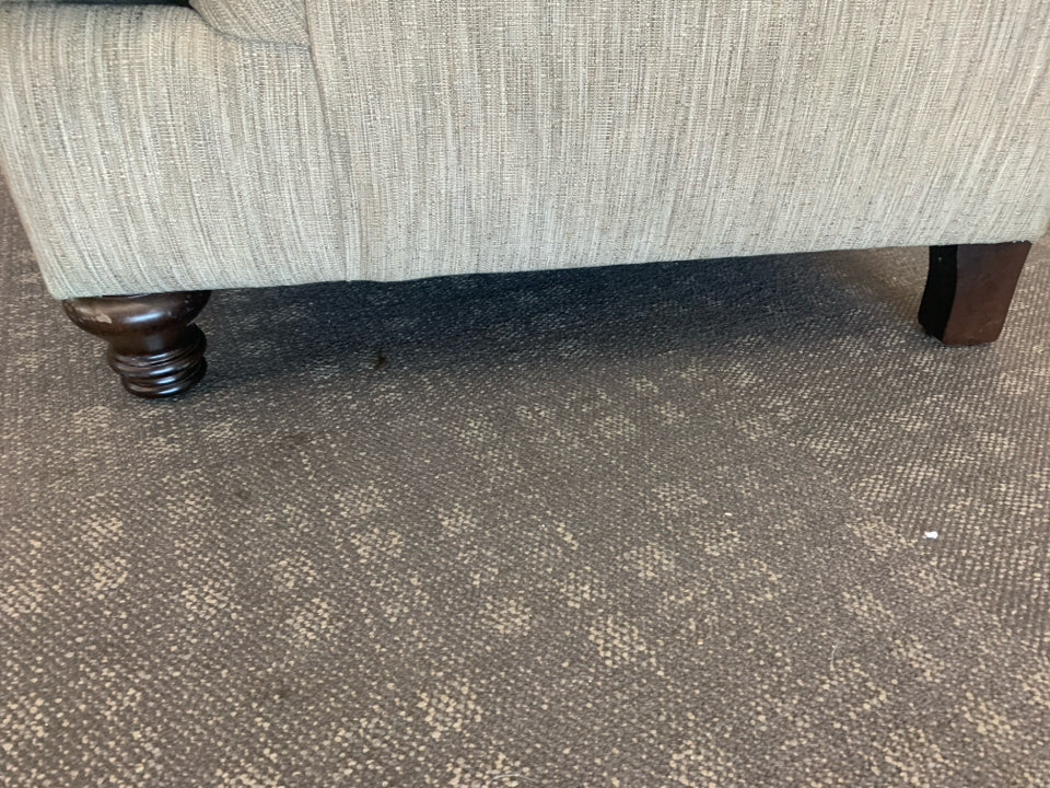 TAN COUCH FURNITURE BROWN LEGS.