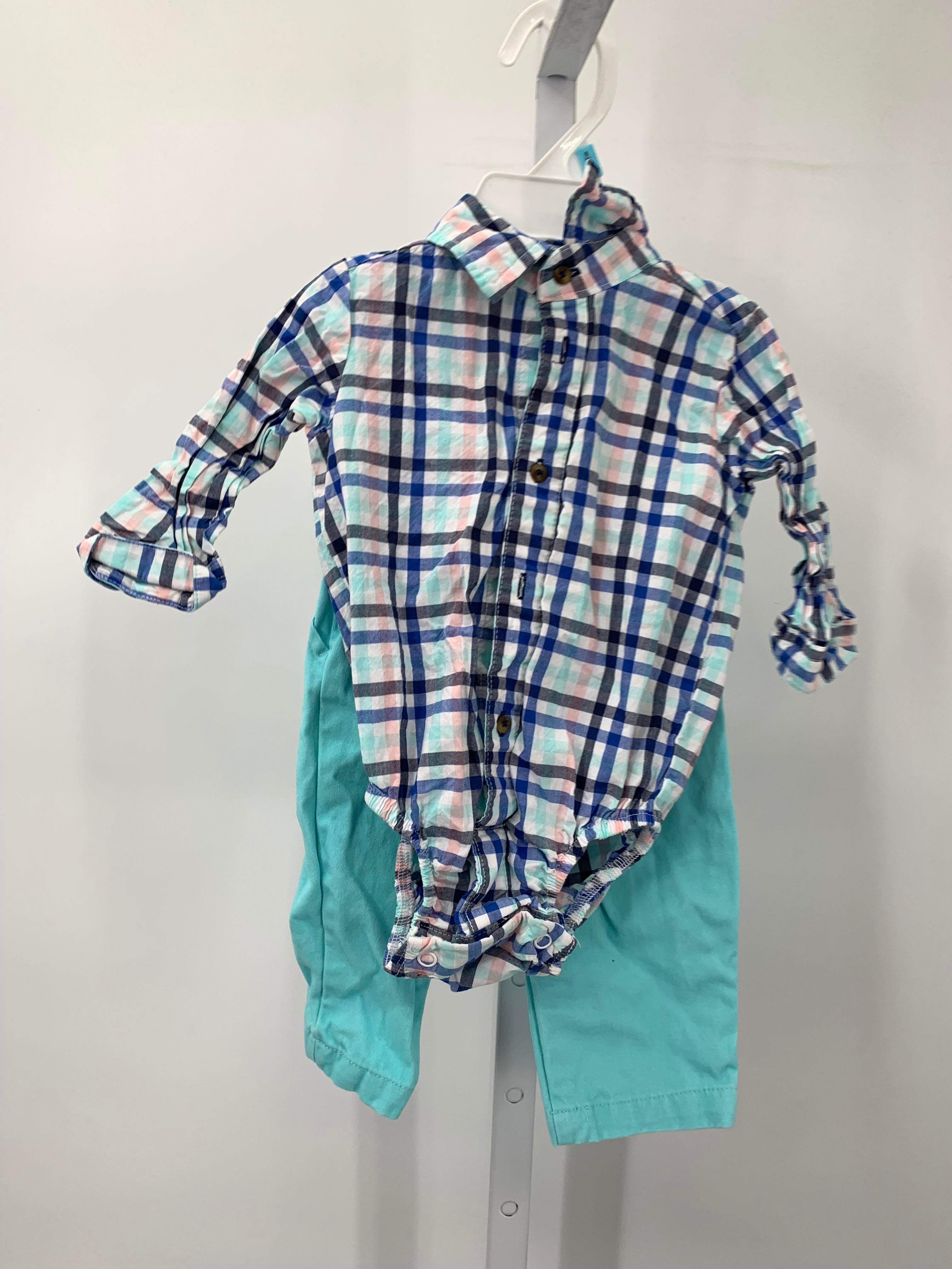 PLAID SHIRT AND BLUE PANTS