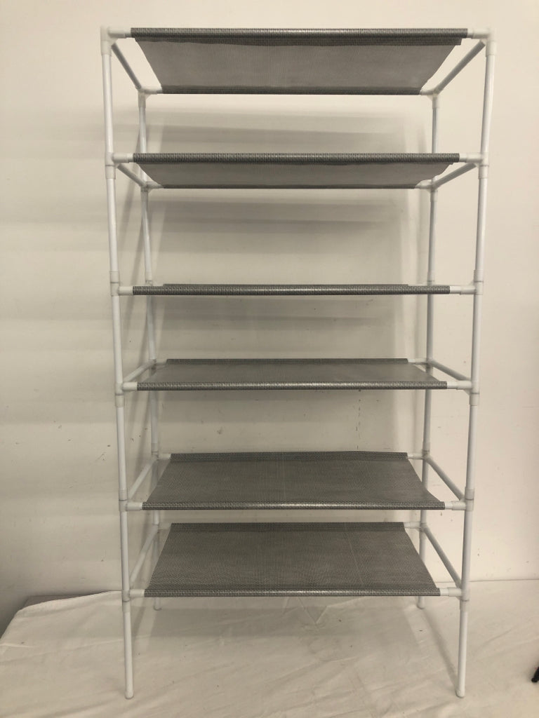 6 SHELF PLASTIC SHOE RACK.