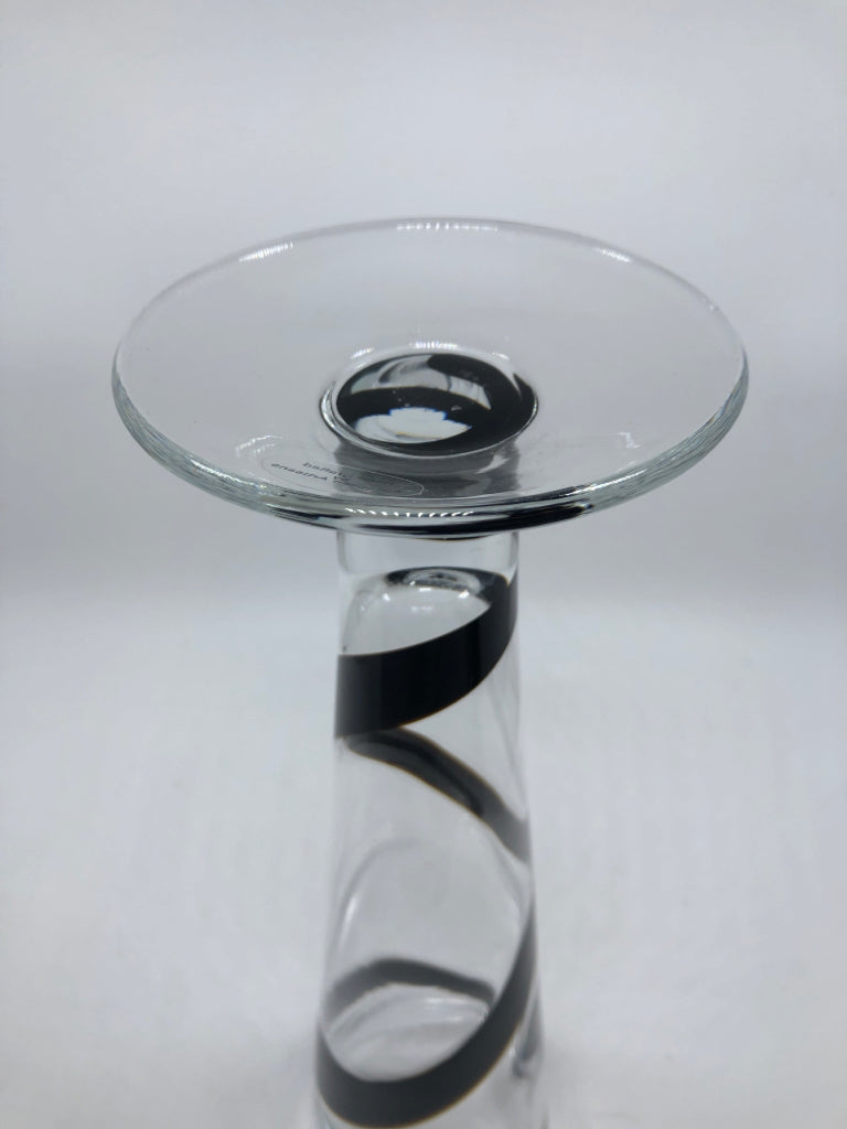 DRK BROWN SWIRL EUROPEAN GLASS VASE.