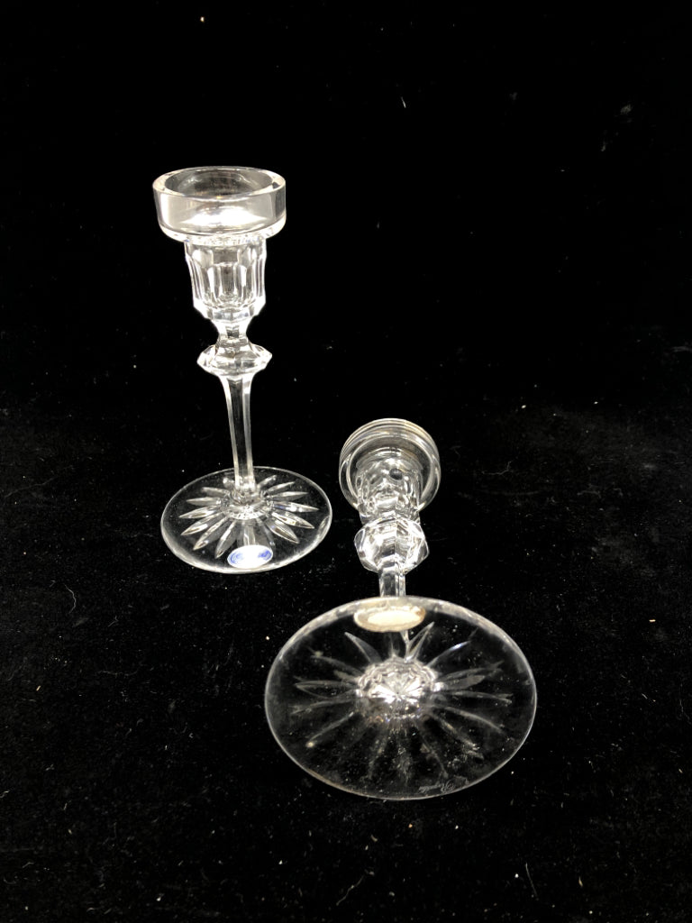 NIB 2 ROGASKA CRYSTAL CANDLESTICKS.