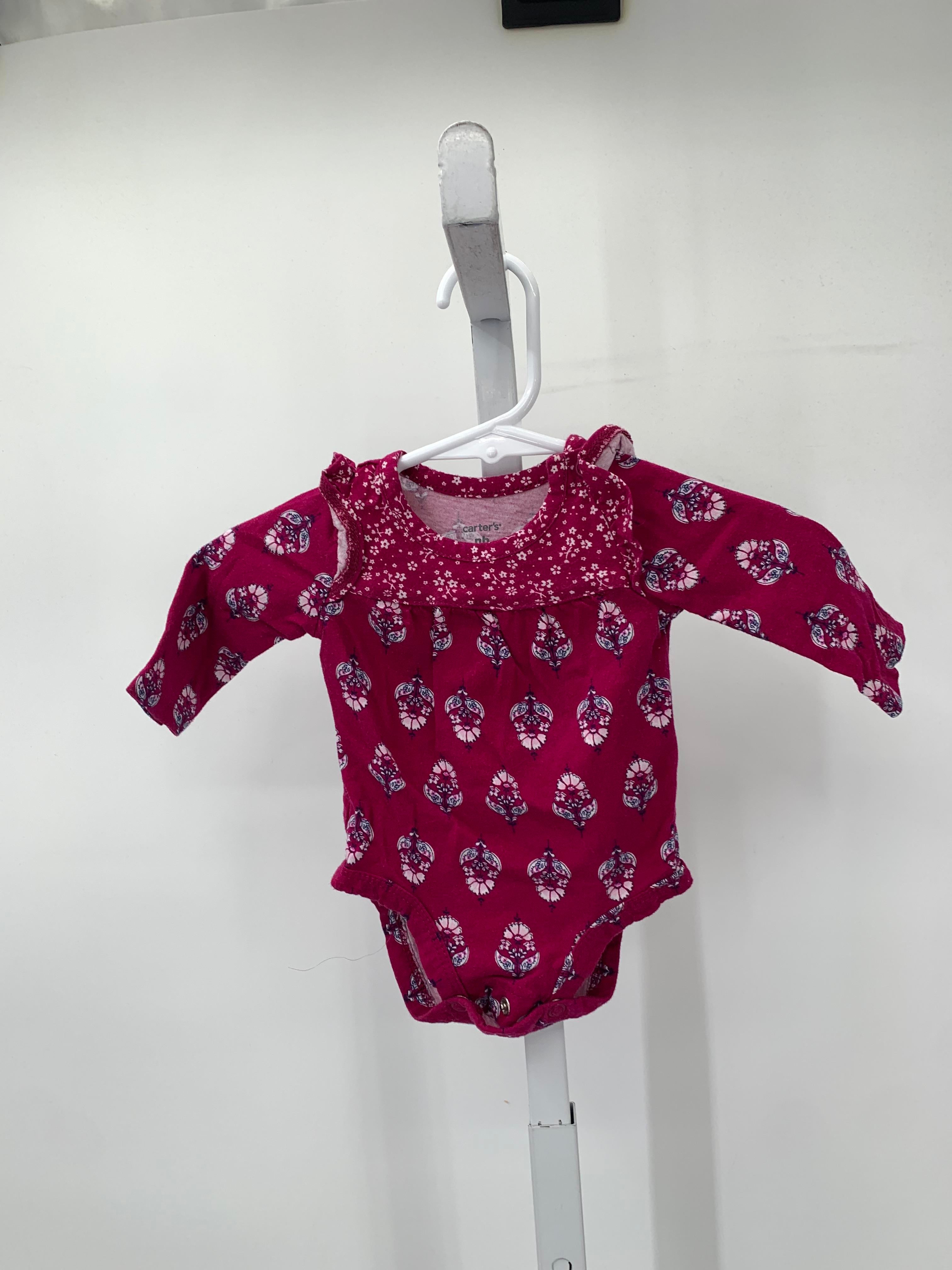Carters Size Newborn Girls Long Sleeve Shirt