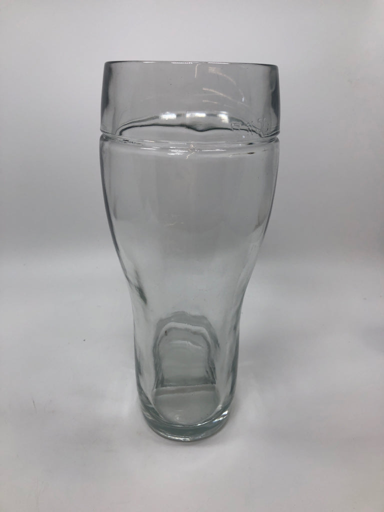 CLEAR GLASS BOOT VASE.