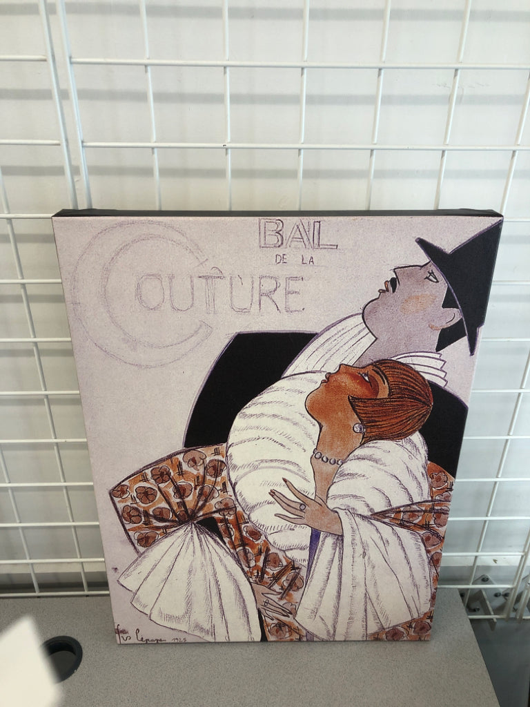 COURTURE VTG WALL CANVAS ART.