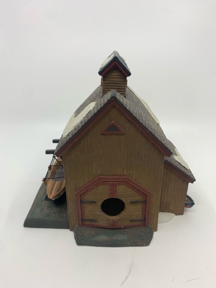 DEPT 56 JOHN PIERCE BOAT WORKS CERAMIC HOUSE.