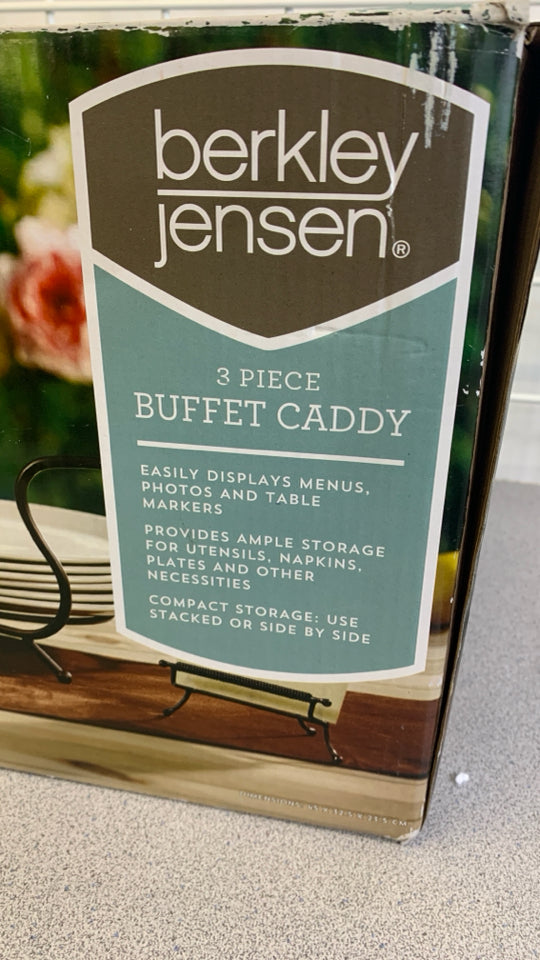 NIB BERKLEY JENSEN 3 PIECE BUFFET CADDY.