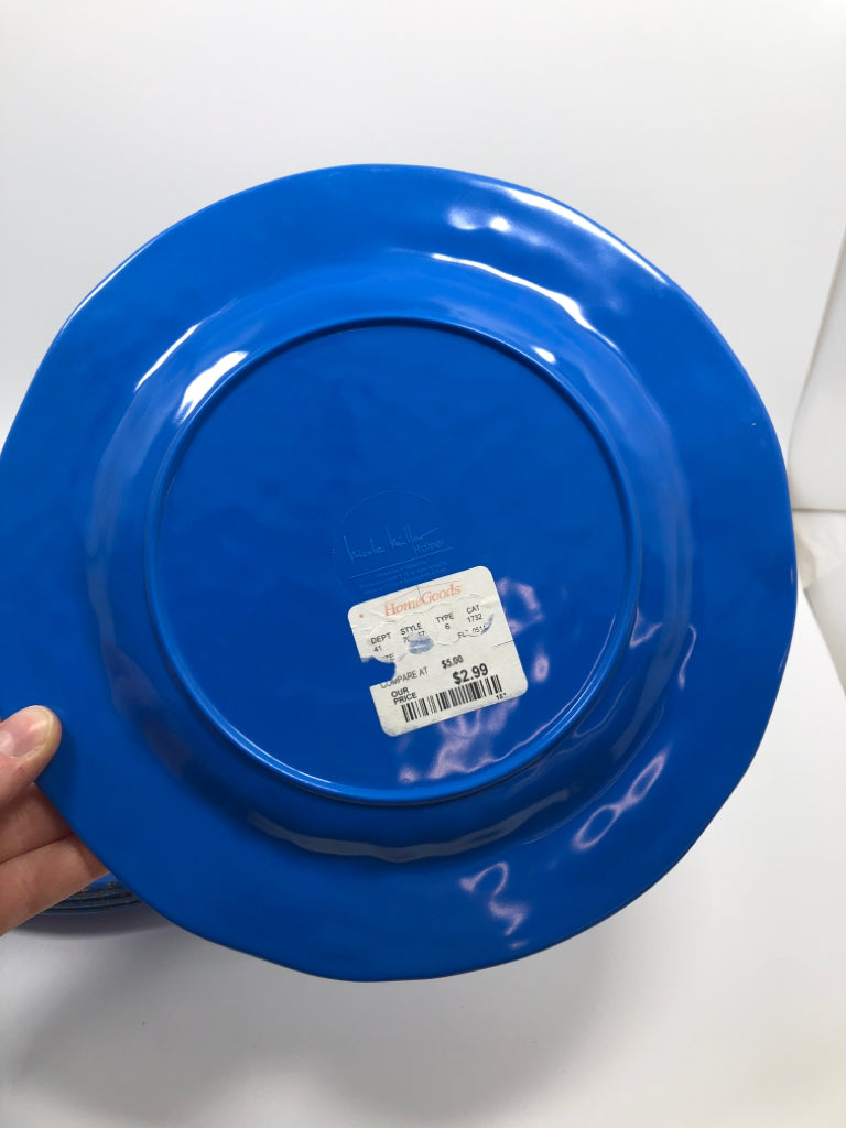 12PC BLUE MELAMINE DISH SET SRV FOR 4.