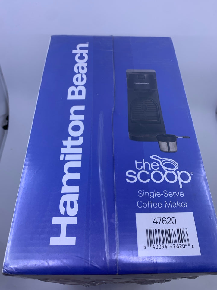 NIB HAMILTON BEACH SINGLE SERVE COFFEE MAKER.