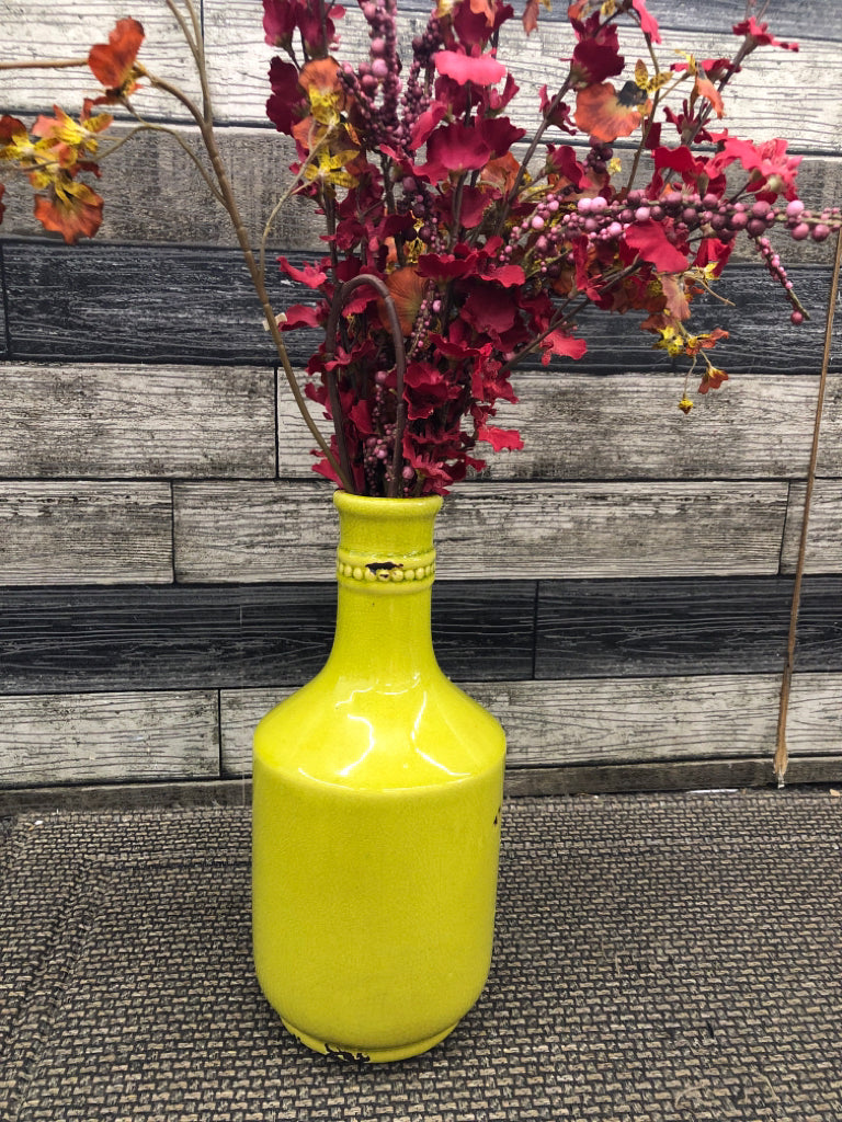 LOVE NEVER VASE + FAUX RED FLORAL.
