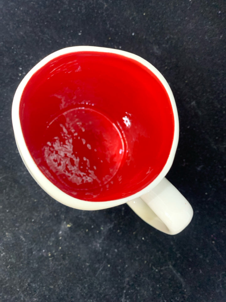 WHITE W/ FA LA LA! COFFEE MUG-RAE DUNN-5"