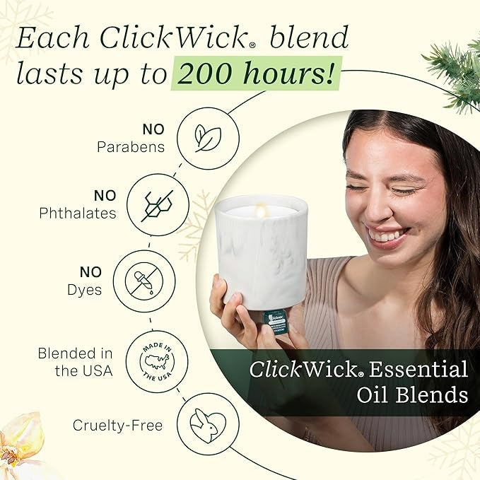 Flameless Candle Diffuser with 2 ClickWicks® - Winter Edition - New