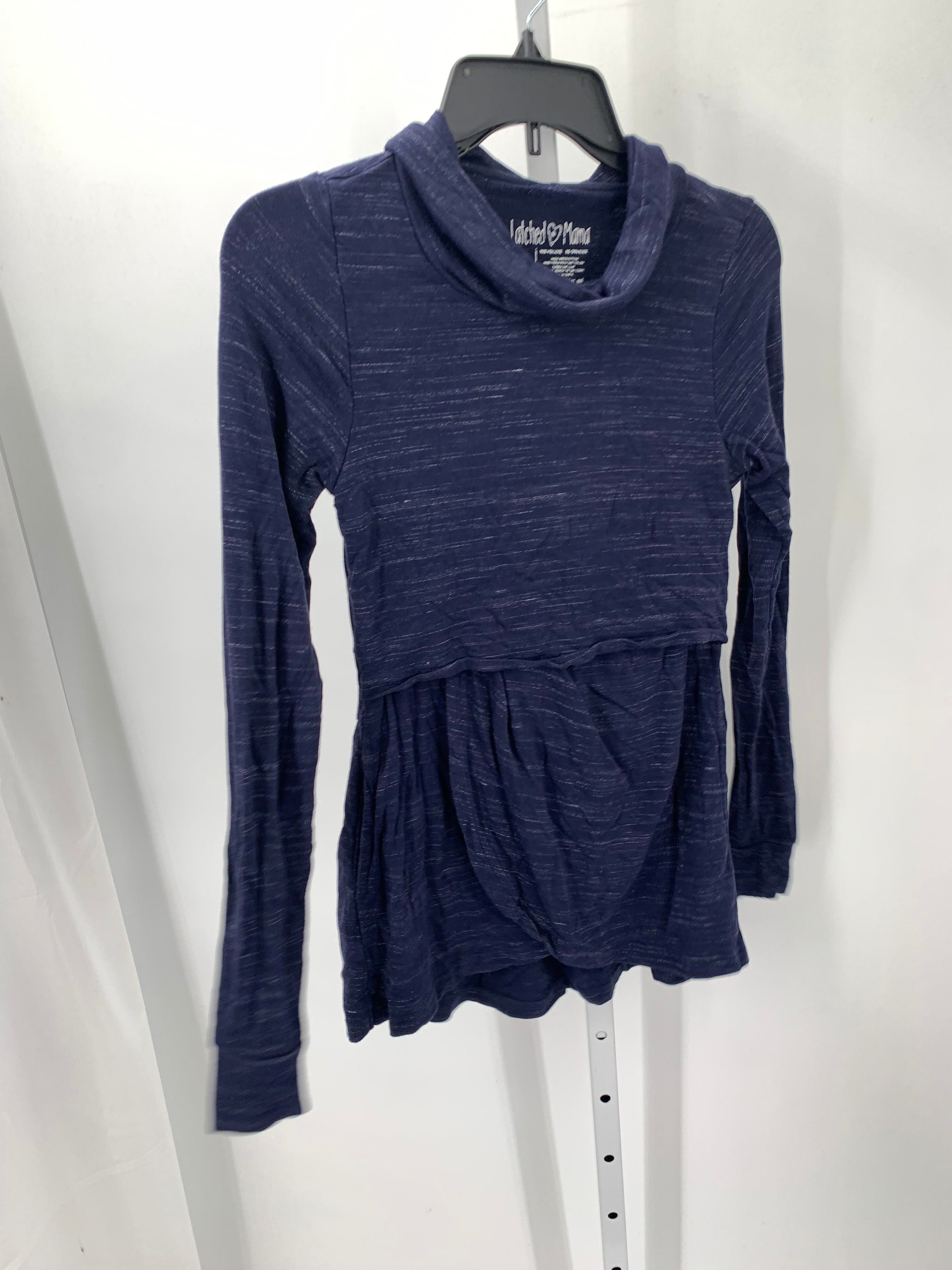 Navy Size XXS Maternity Long Sleeve Shirt