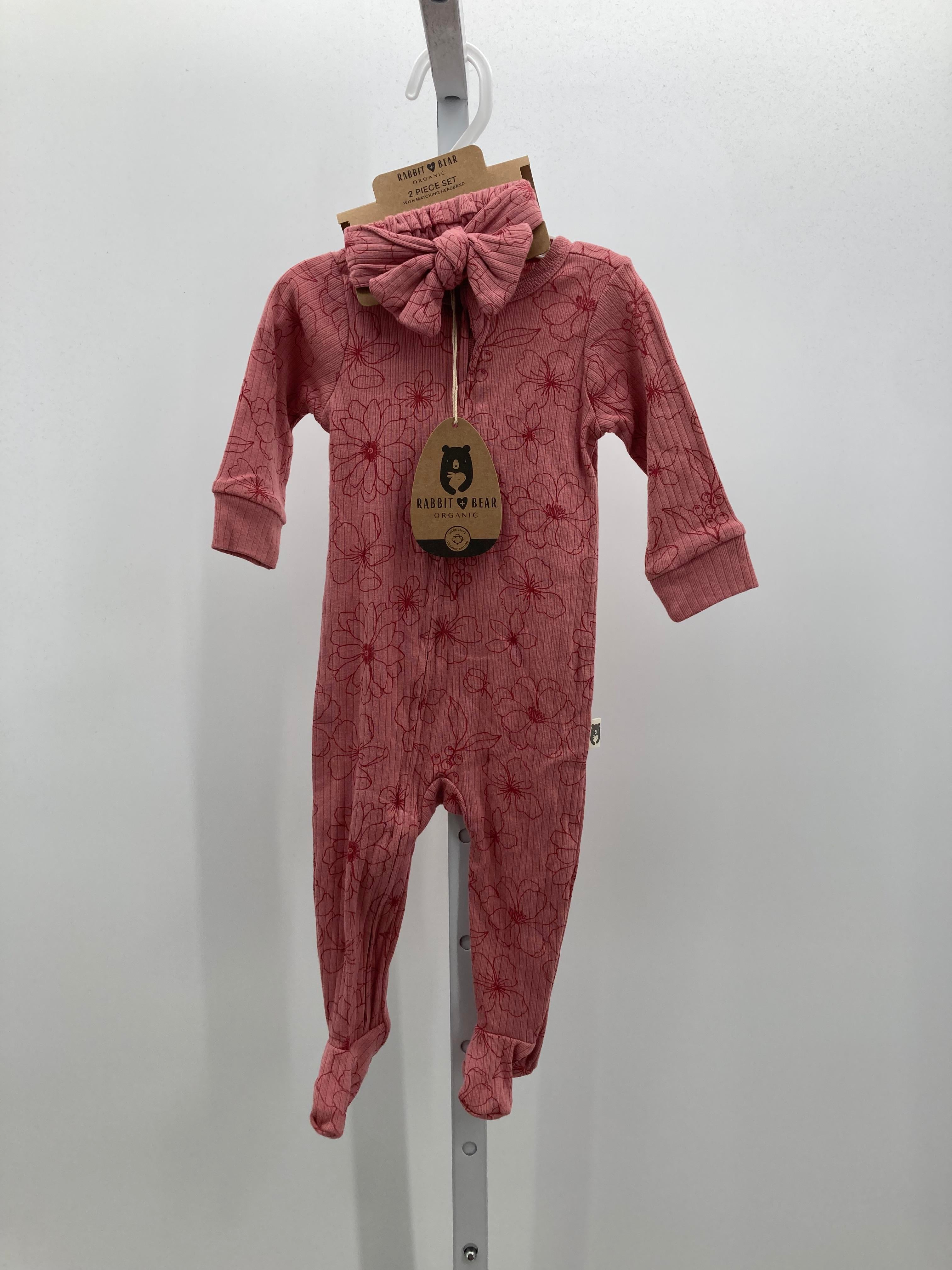 Rabbit + Bear Size 6-9 mon Girls Long Slv. Romper