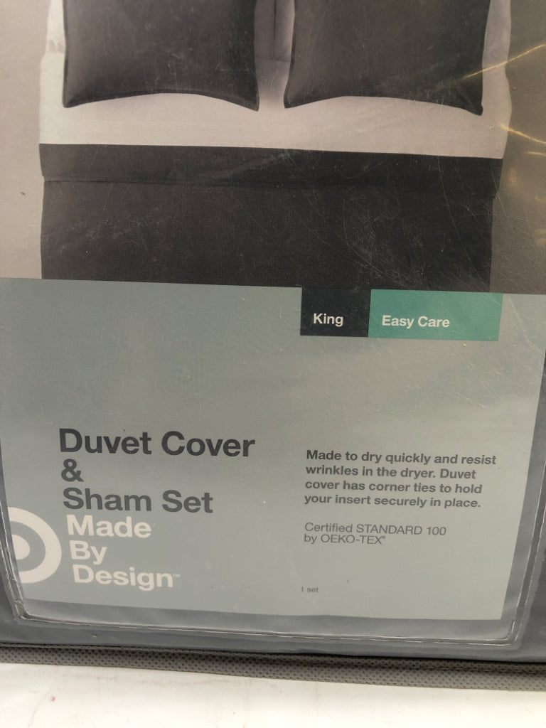 NIP GRAY DUVET COVER & SHAM.