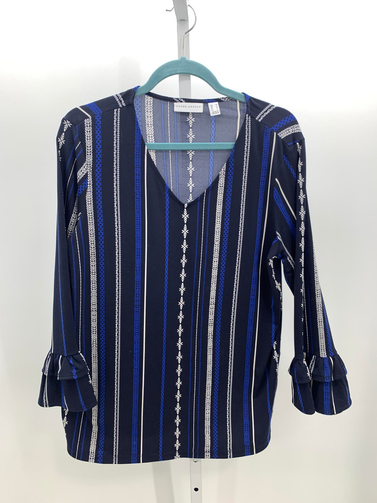 Susan Graver Size Medium Misses 3/4 Sleeve Shirt
