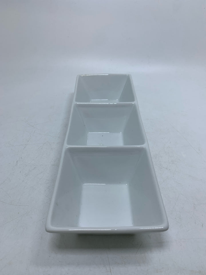 SQUARE 3 SLOT BOWL TRAY GREAT WHITE.