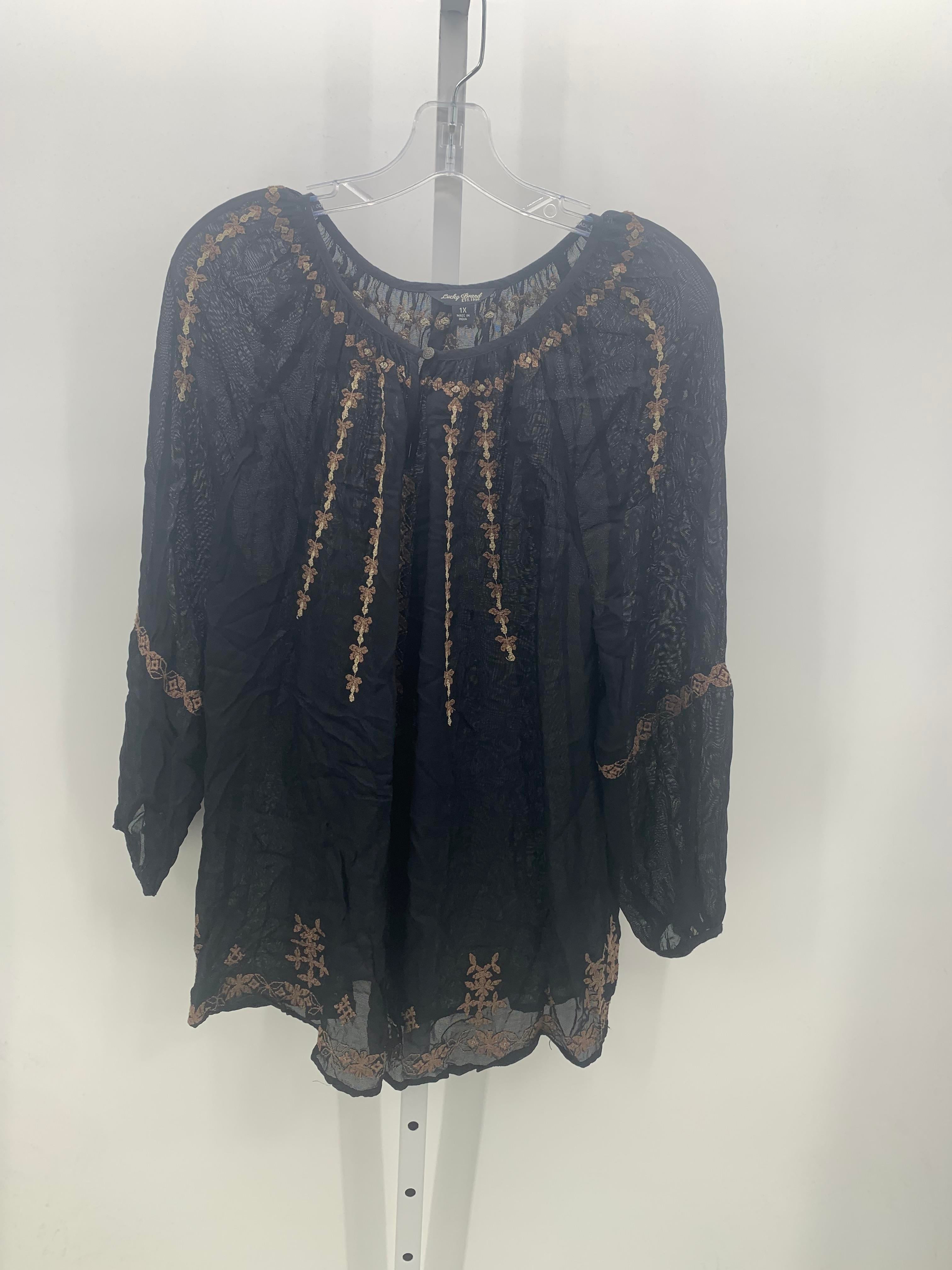 Lucky Brand Size 1X Womens Long Sleeve Shirt