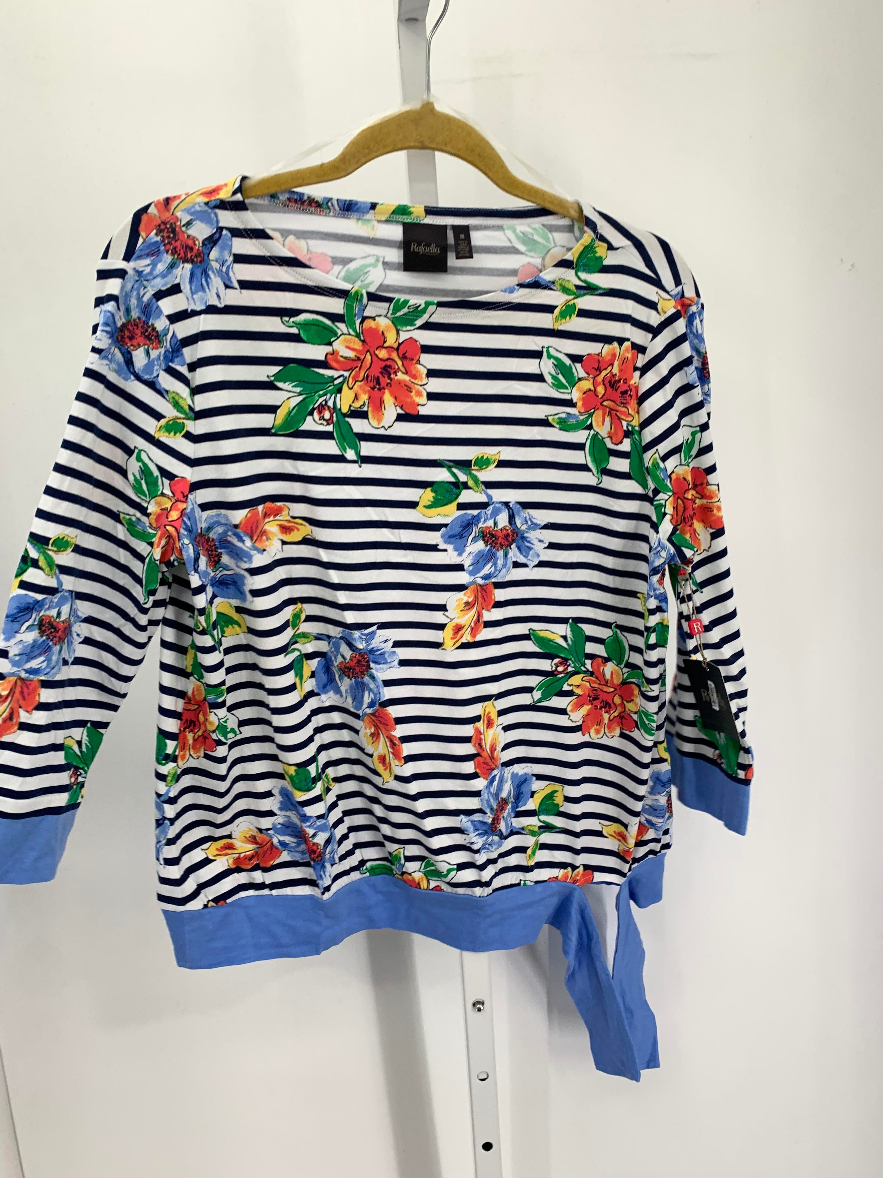 Rafaella Size Medium Misses 3/4 Sleeve Shirt