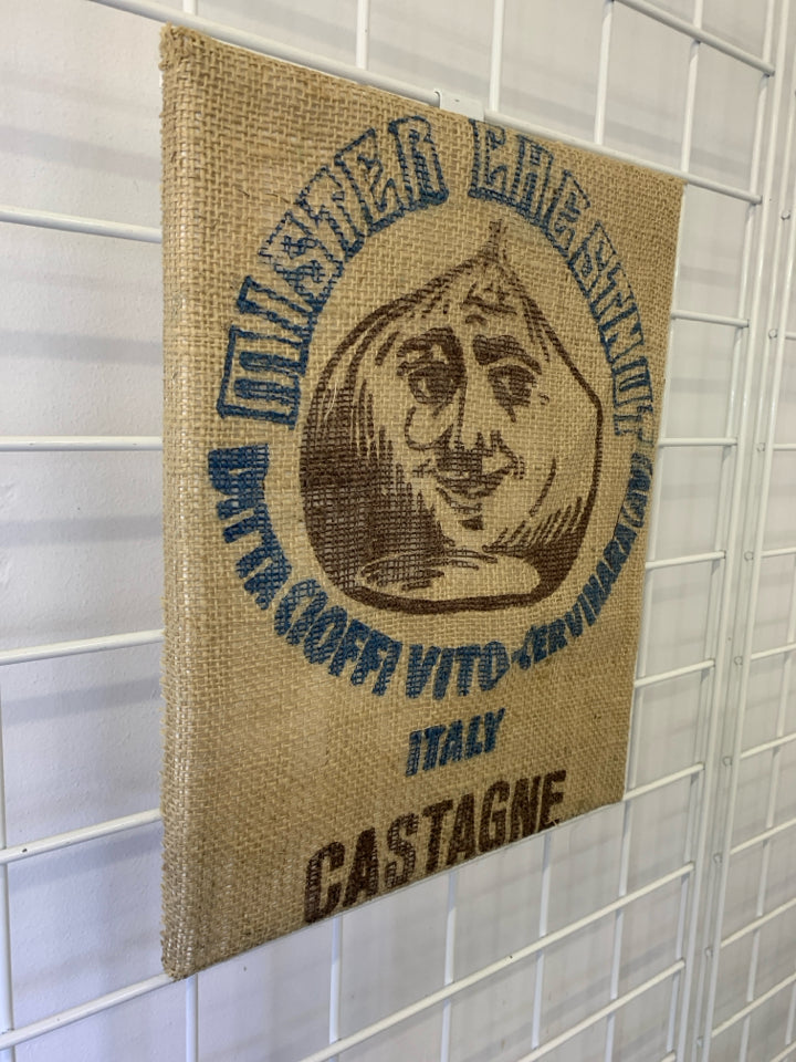 BURLAP MR CHESNUT WALL ART.