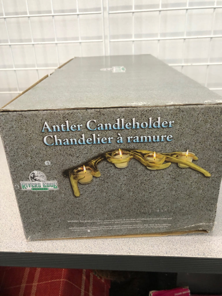 NIB ANTLER CANDLE HOLDER.