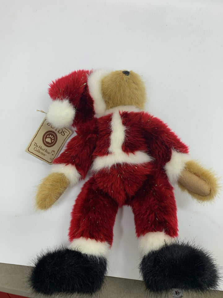 BOYDS BEAR IN SANTA SUIT.