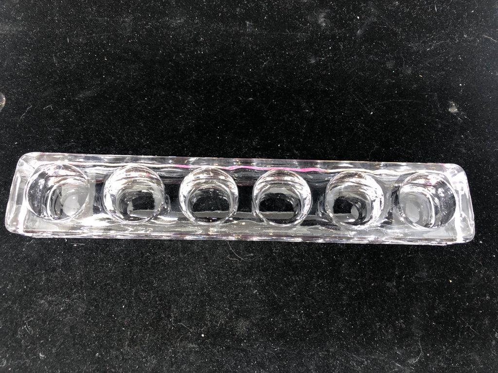 LARGE CLEAR RECTANGLE TEA LIGHT HOLDER.