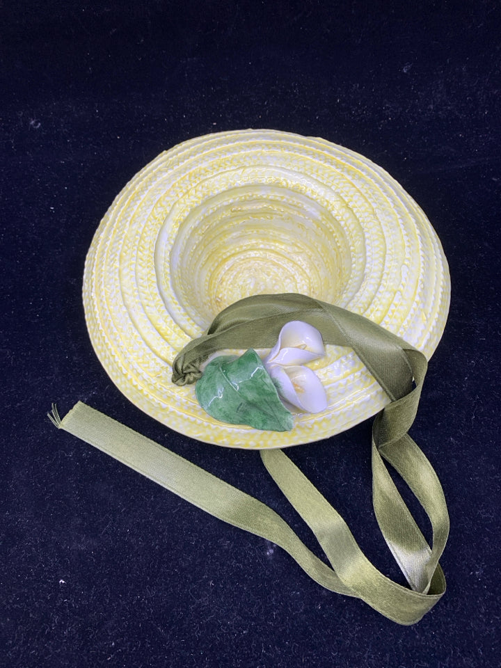 DECORATIVE CERAMIC YELLOW HAT- ITALY.