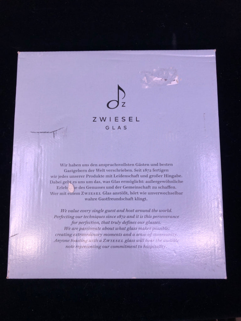 NIB 2 ZWIESEL WINE GLASSES.