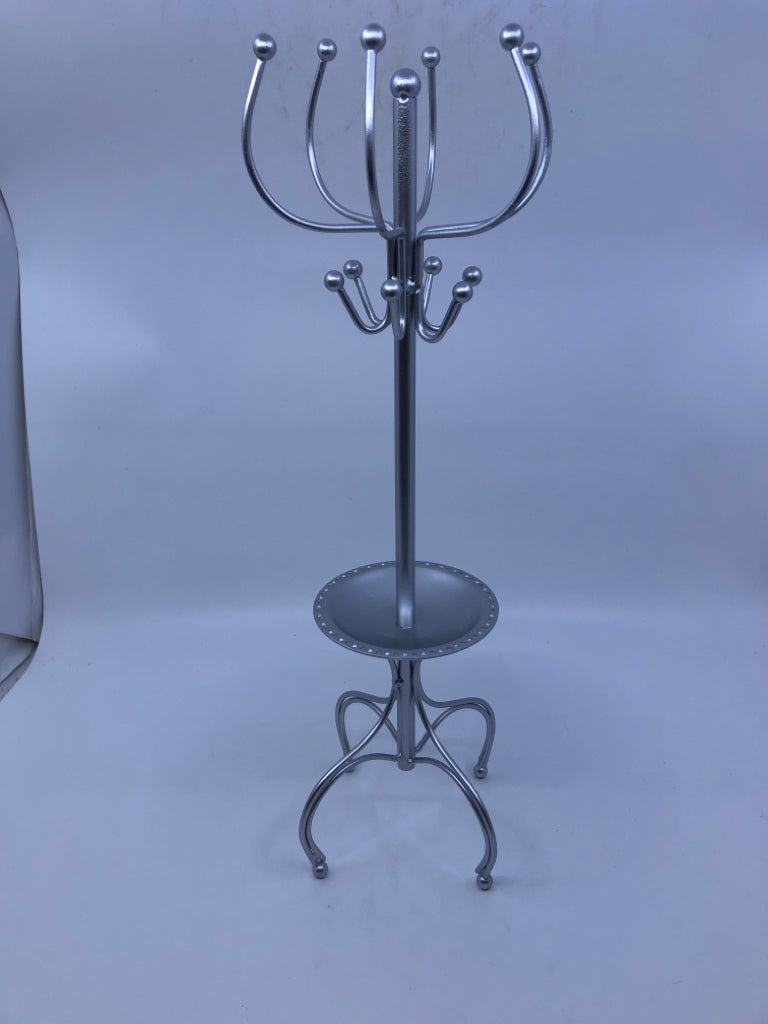 SILVER METAL JEWELRY HOLDER.