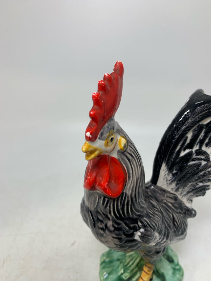 CERAMIC BLACK ROOSTER.