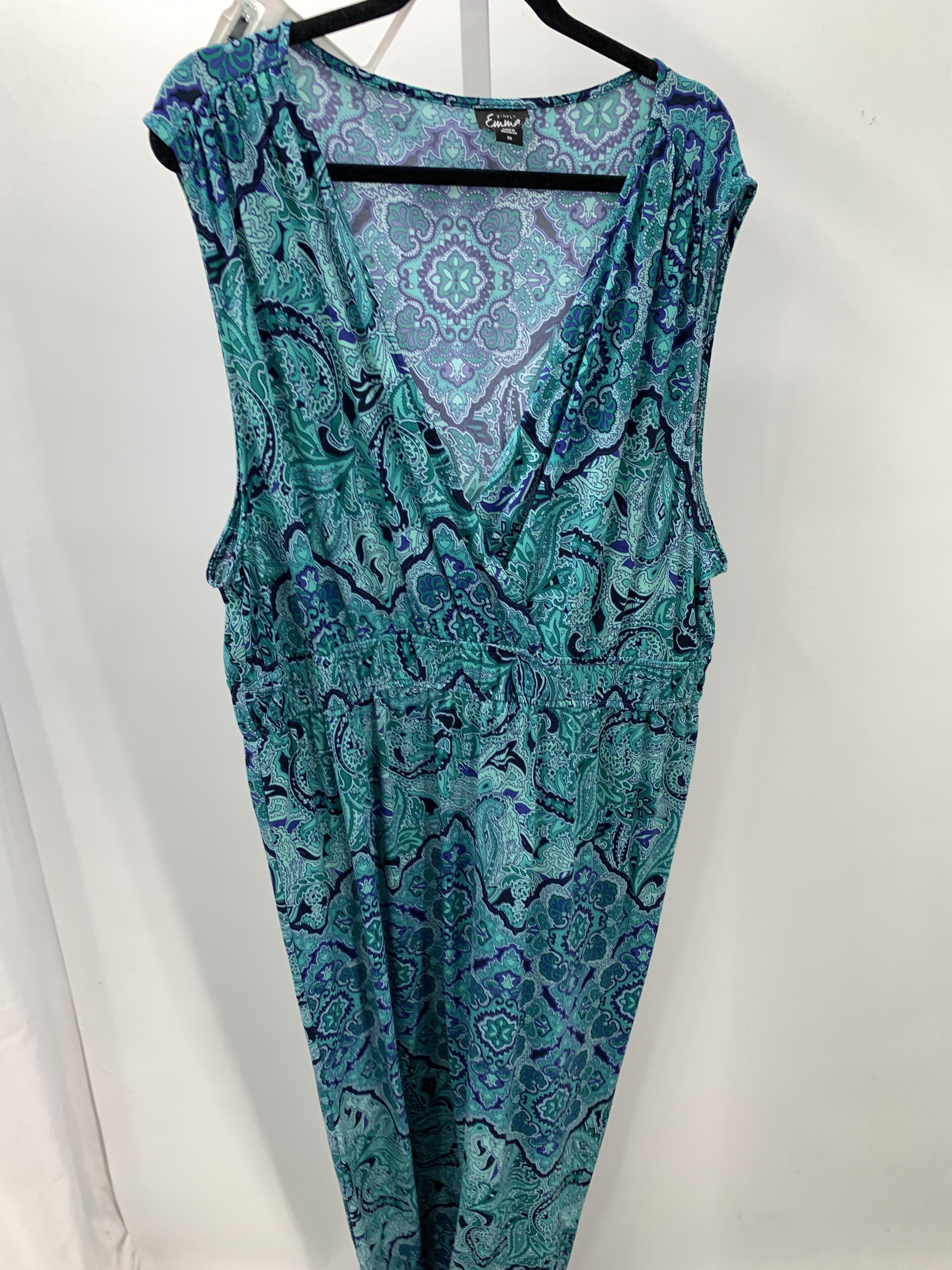 Simply Emma Size 3X Womens Sleeveless Dress
