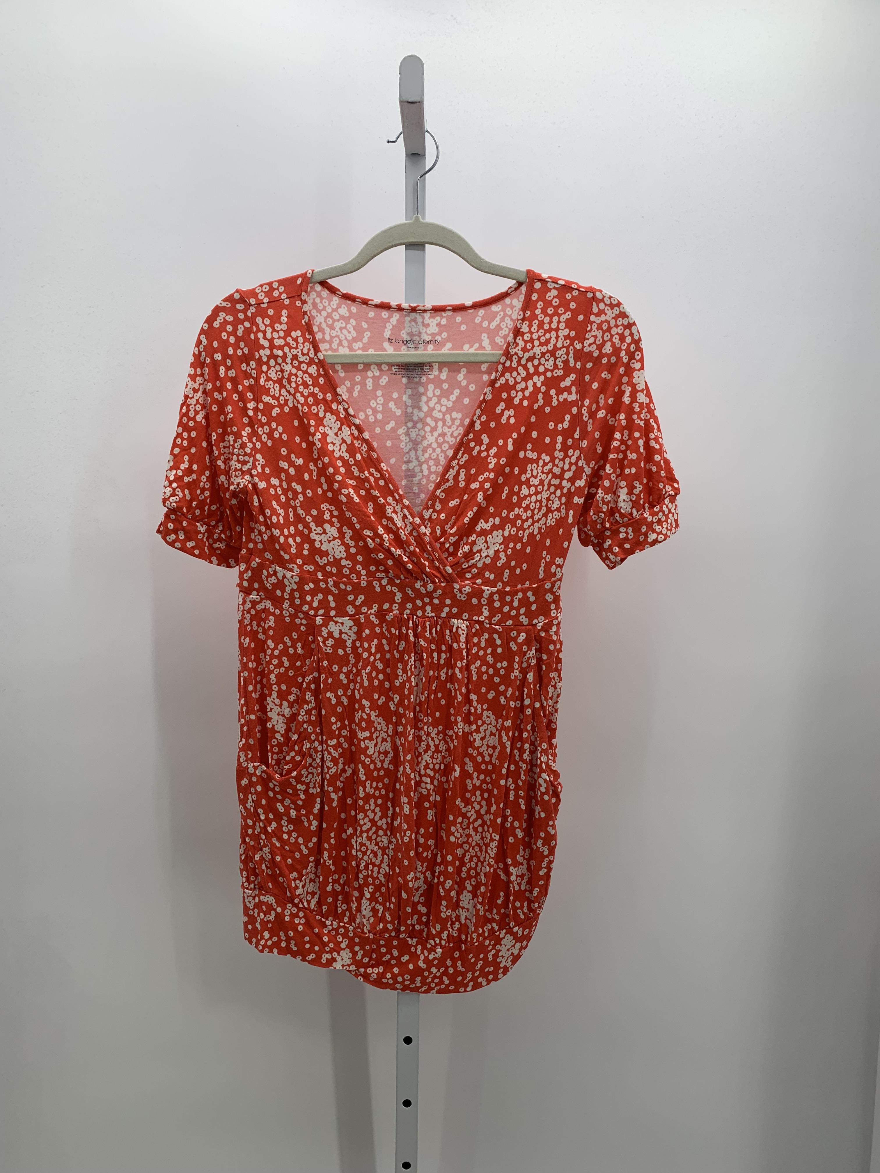 Liz Lange Red Size X Small Maternity Short Sleeve Shirt