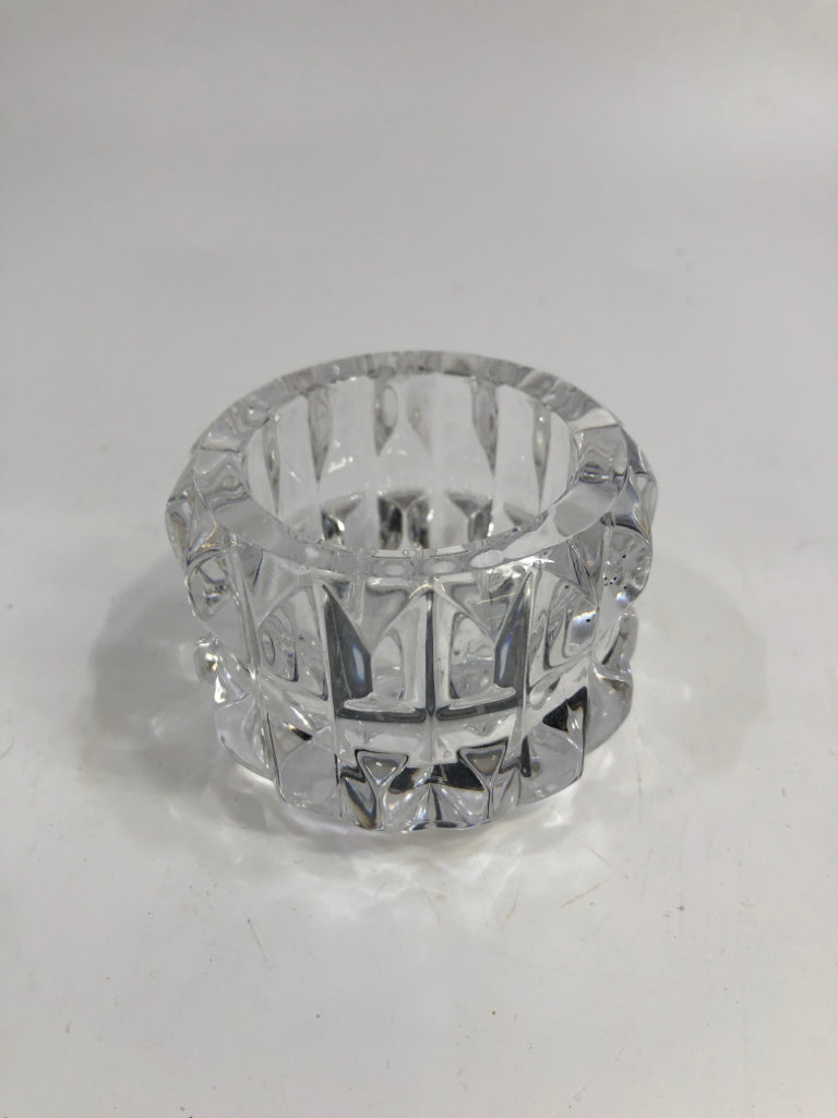 CUT GLASS VOTIVE HOLDER.