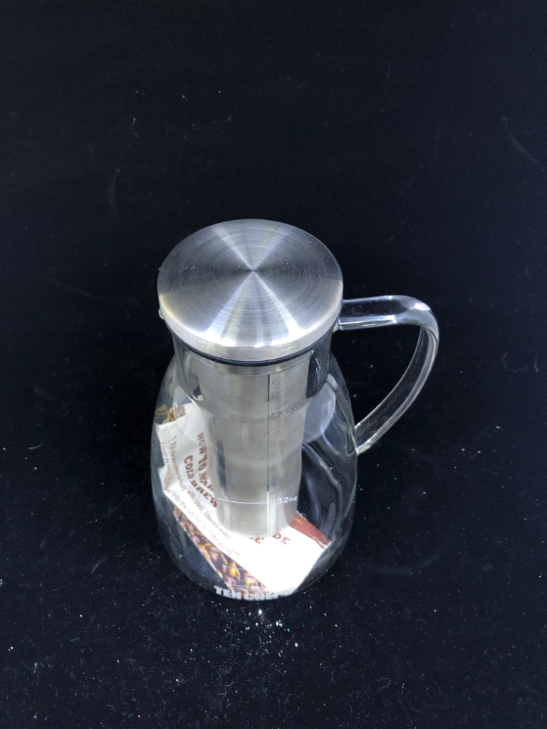 TEN CHEFS COLD BREW COFFEE MAKER GLASS/STAINLESS STEEL.