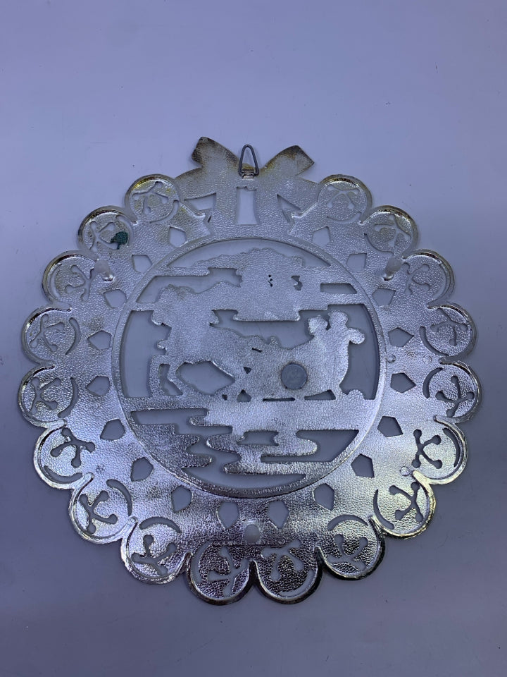 SILVER PLATED SLEIGH TRIVET.