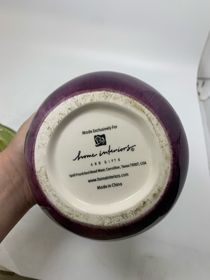 VTG CERAMIC EGGPLANT CANISTER.