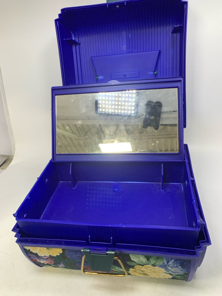 VTG SASSABY FLORAL MAKEUP CASE ORGANIZER STORAGE.
