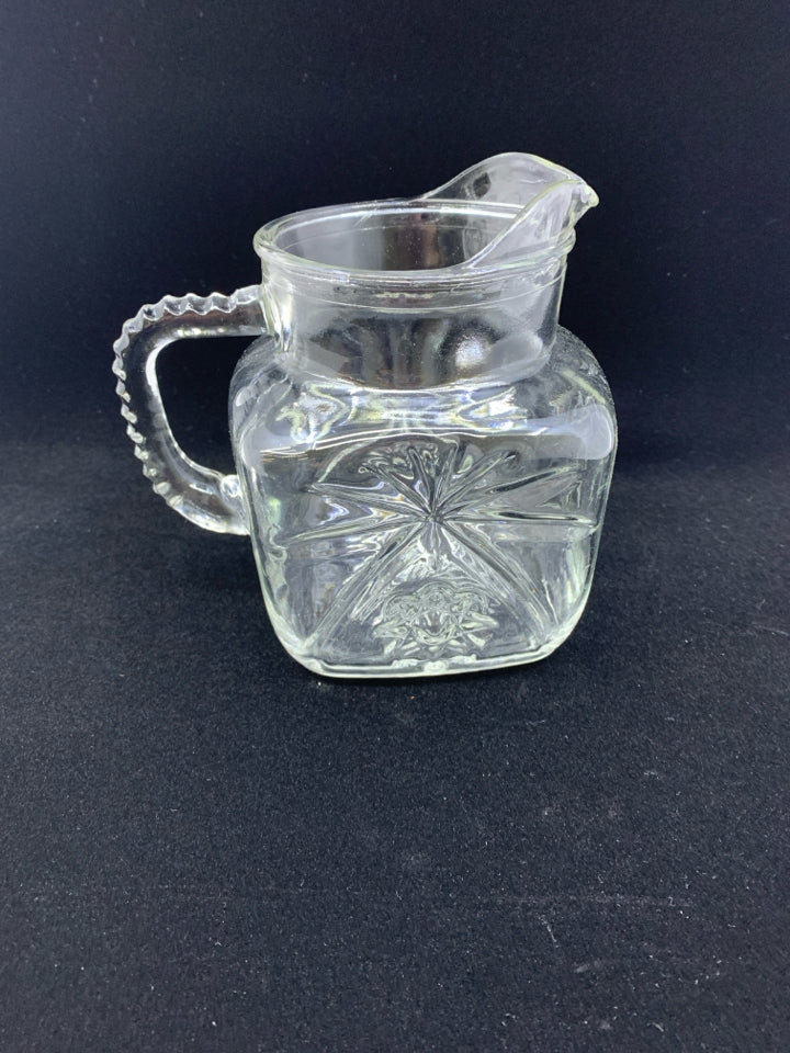 SQUARE PITCHER W STAR BURST PATTERN.