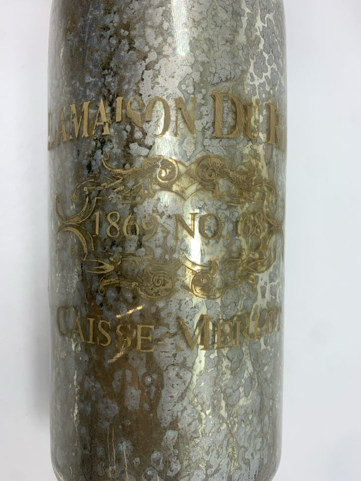 MERCURY GLASS STYLE MERLOT BOTTLE.