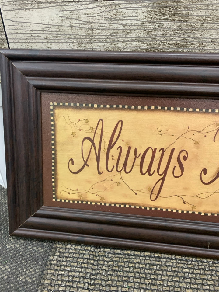 ALWAYS KISS ME GOODNIGHT WALL ART.