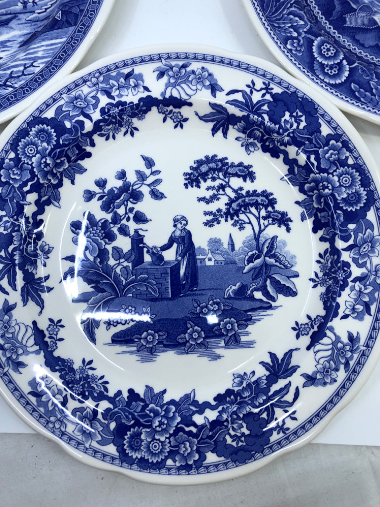 3 SPODE BLUE ROOM  COLLECTION DINNER PLATE SET.