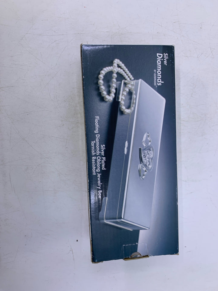 NIB SILVER PLATED W/ HEART RECTANGLE.