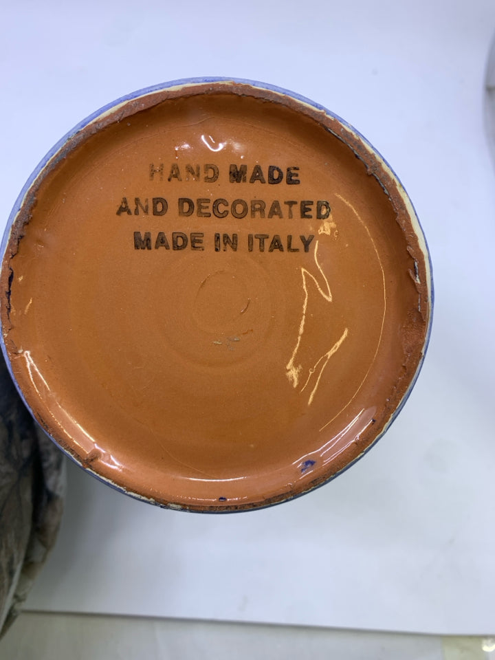 BLUE GLAZED TERRA COTTA BOTTLE SLEEVE.