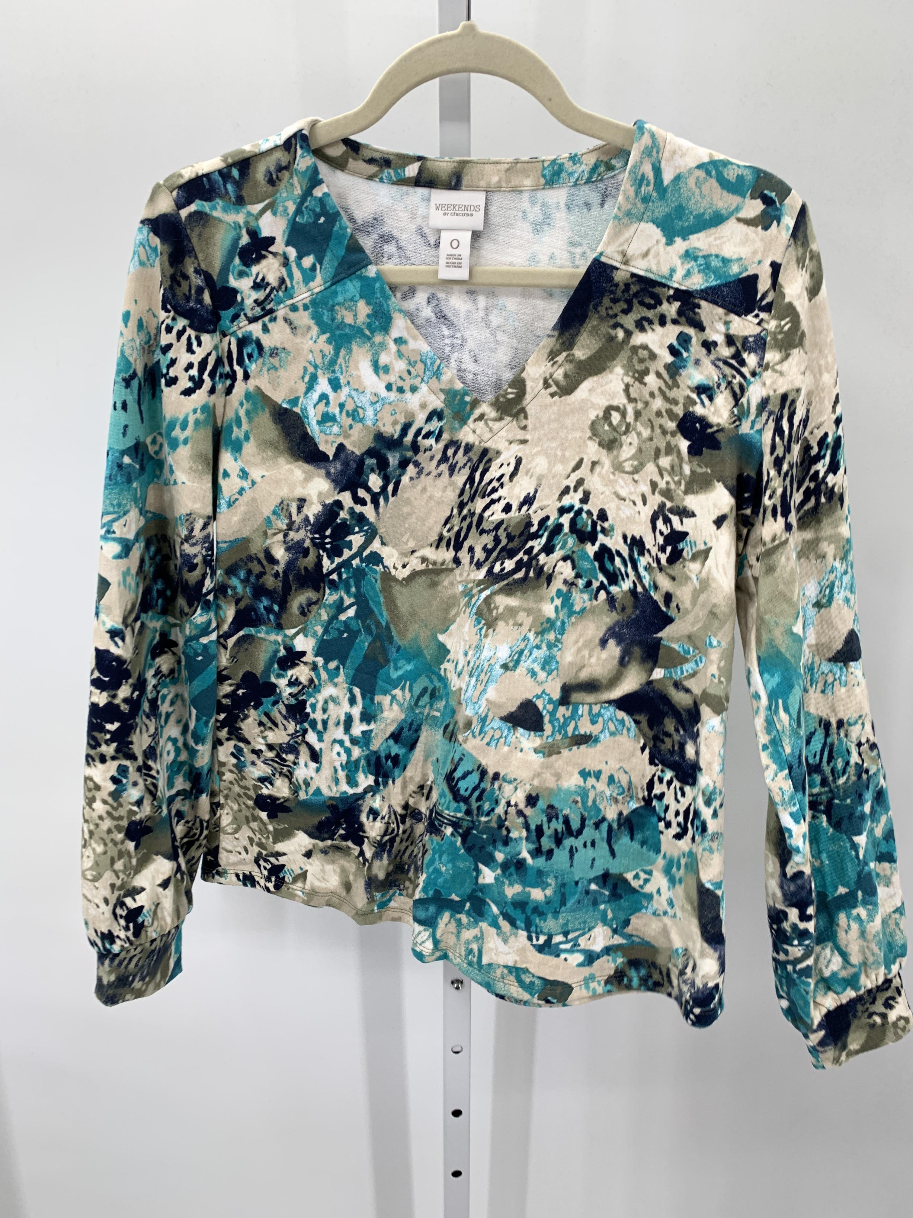 Chico's Size X Small Misses Long Sleeve Shirt