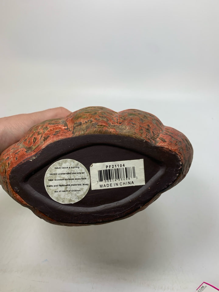 CERAMIC JACKO LANTERN RUSTIC CANDLE HOLDER LANTERN.