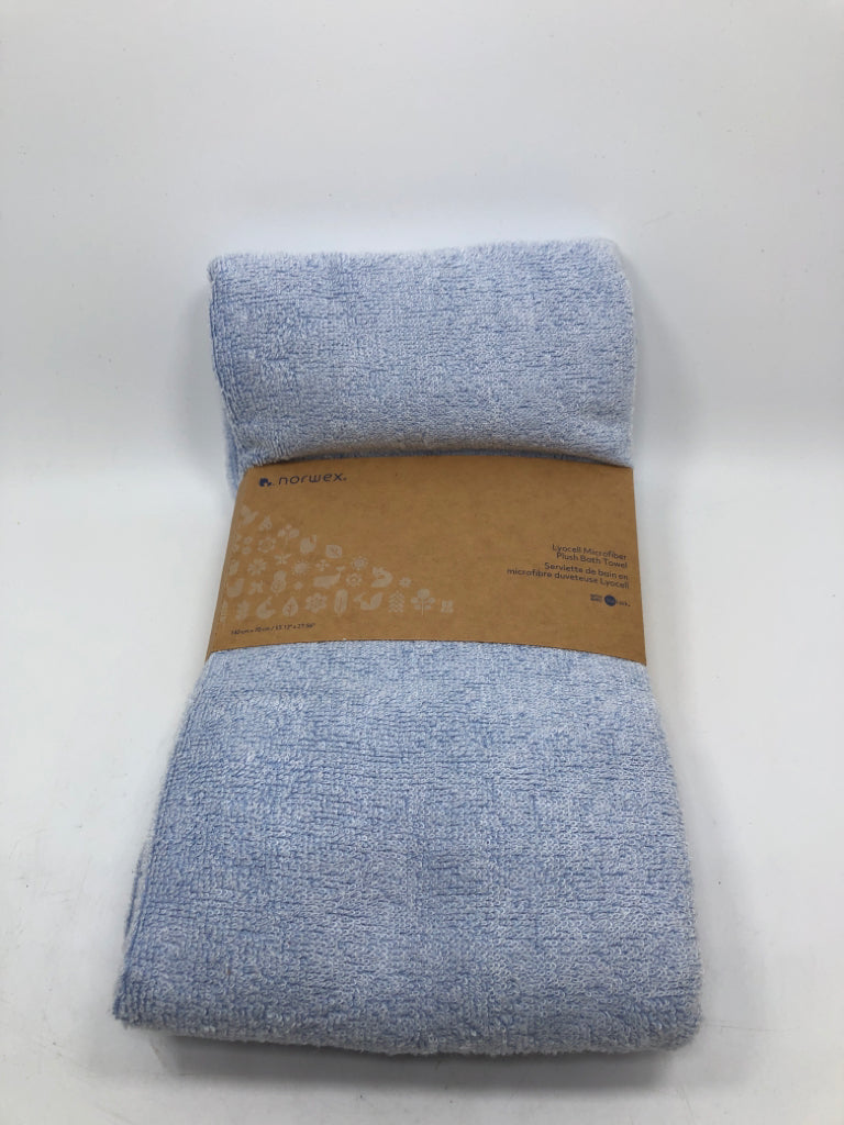 NIP BLUE LYOCELL MICROFIBER BATH TOWEL.