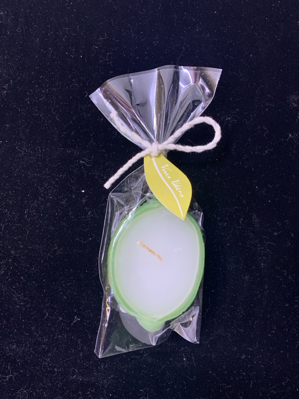 SMALL HALF A LIME CANDLE.