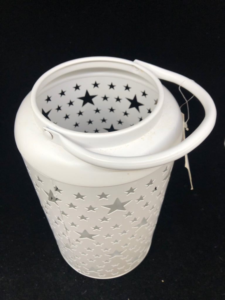 PIERCED STARS METAL LANTERN.