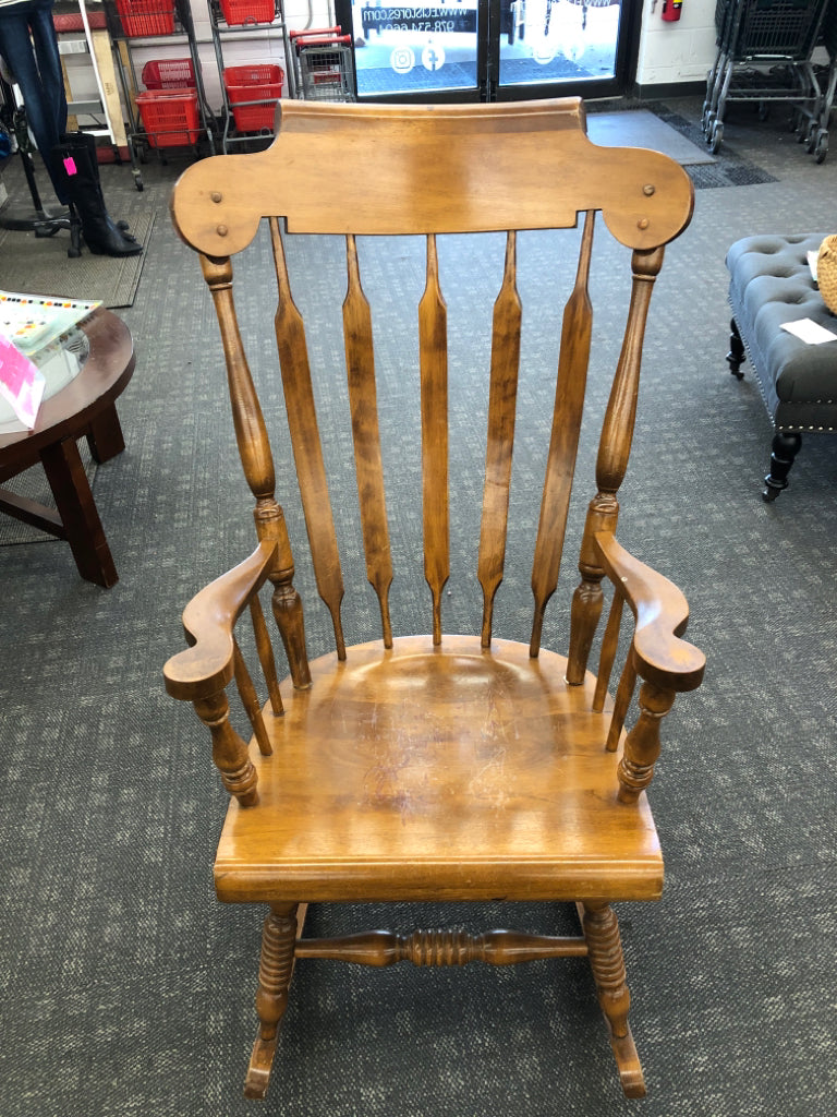 DARK WOOD ROCKING CHAIR *MINOR WARE*.